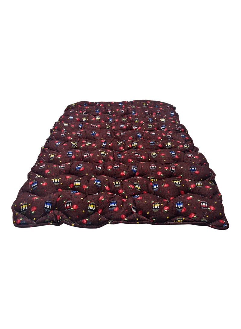 سمارت هوم مطرحة أرضية رمضانية مفرد 190×90×6 سم بحشوة قطن طبيعي وقماش بوليستر ناعم – فرش أرضي مبطن قابل للطي مع حقيبة تخزين – مناسب لجلسات رمضان والنوم الأرضي والضيوف والرحلات – هدية رمضانية مريحة - Image 5